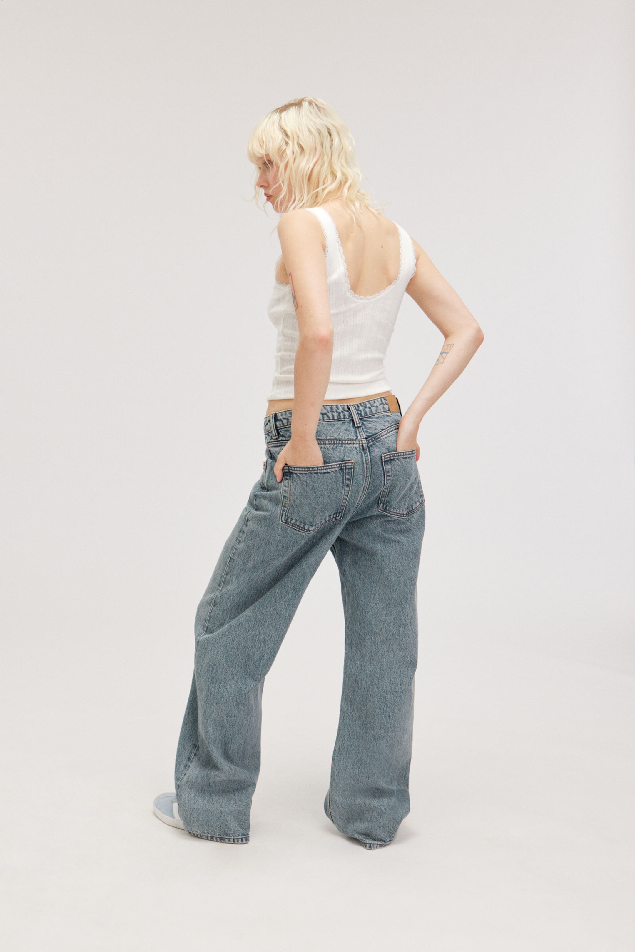Mid Blue - Naoki Low Loose Jeans - 3