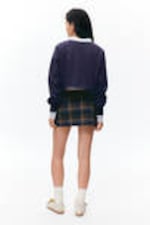 Dark Blue - 92 - Cropped Long-Sleeved T-shirt - 2