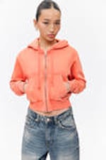 Washed Orange - Cropped Zip Hoodie - 1