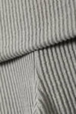 Dusty Grey - Low Waist Flared Ribbed Trousers - 5