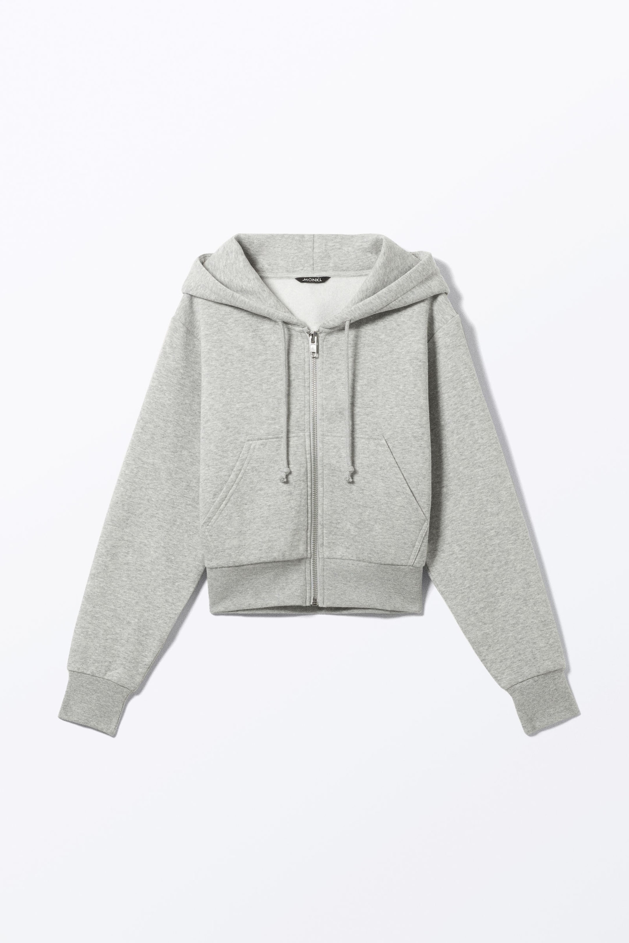 Washed Light Grey - Cropped Zip Hoodie - 6