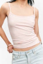 Red & White Stripes - Slim Strappy Tank Top - 2