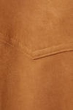 Brown - Cropped Faux Suede Western Shirt - 6
