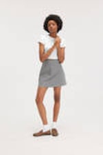 Grey checks - A-line mini skirt - 0
