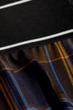 Checked Dark Blue - Loose Elastic Suiting Trousers - 4