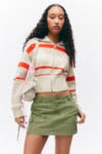 Khaki Green - Mini Cotton Cargo Skirt - 1