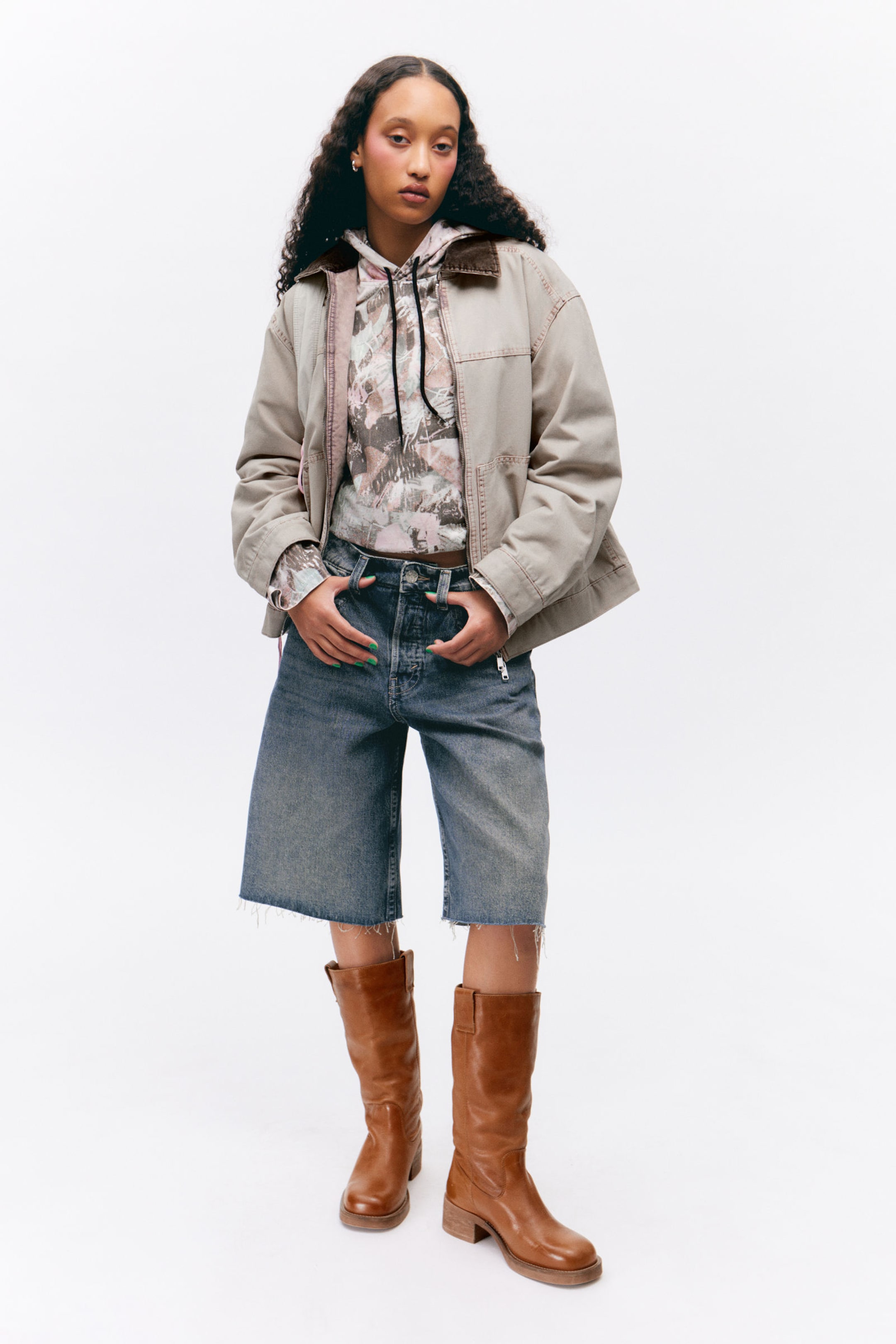 #C0B197 - Padded Cotton Canvas Jacket - 1