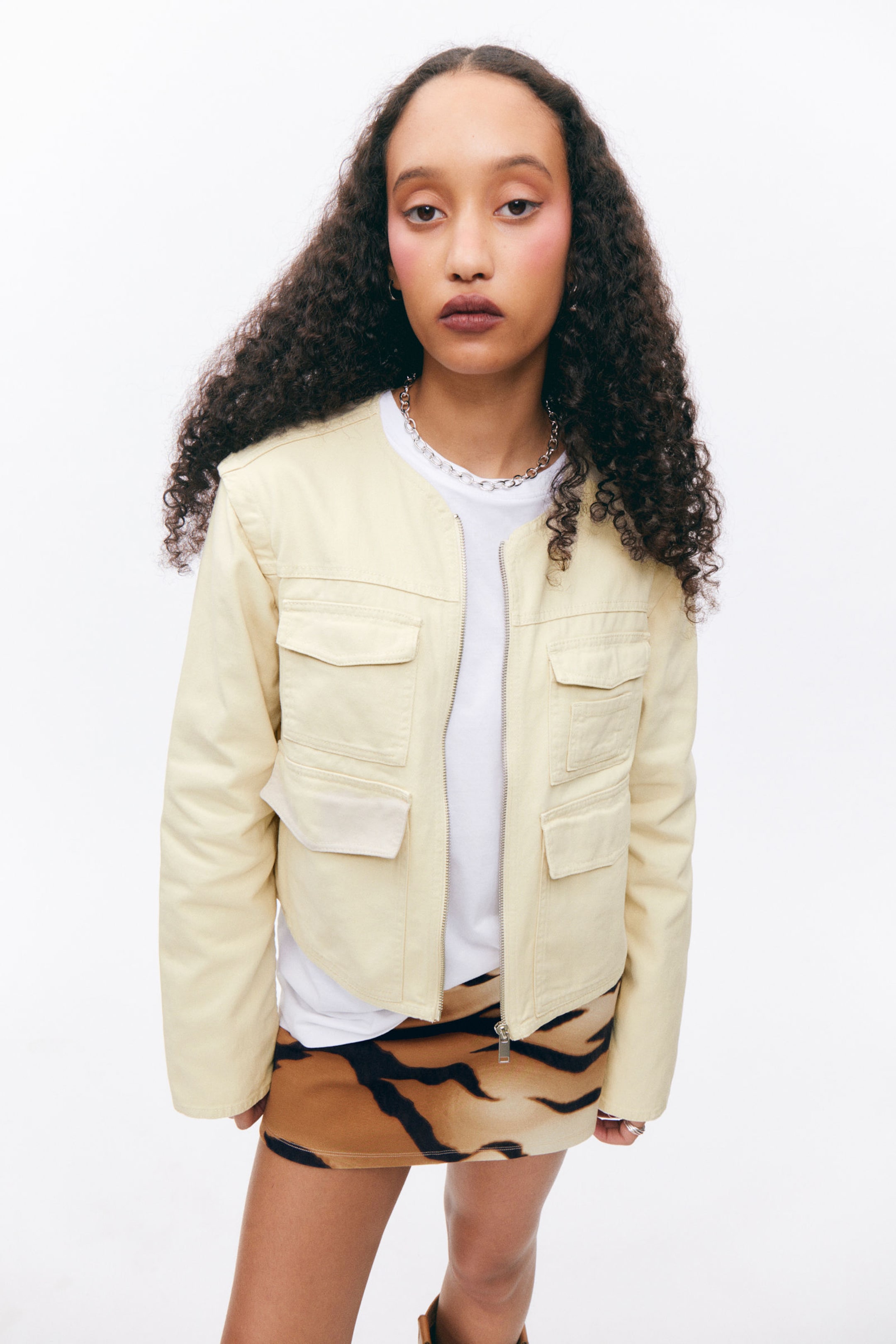 Light Dusty Beige - Detachable Sleeve Cotton Jacket - 3