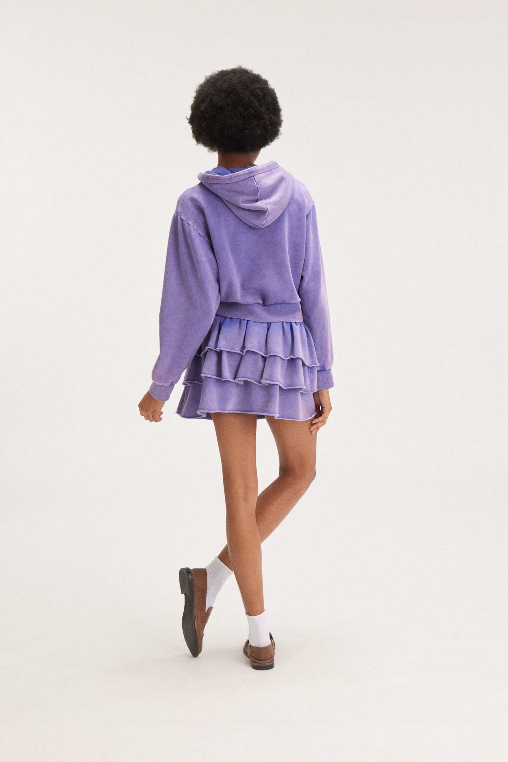 Washed Purple - Cropped Zip Hoodie - 2
