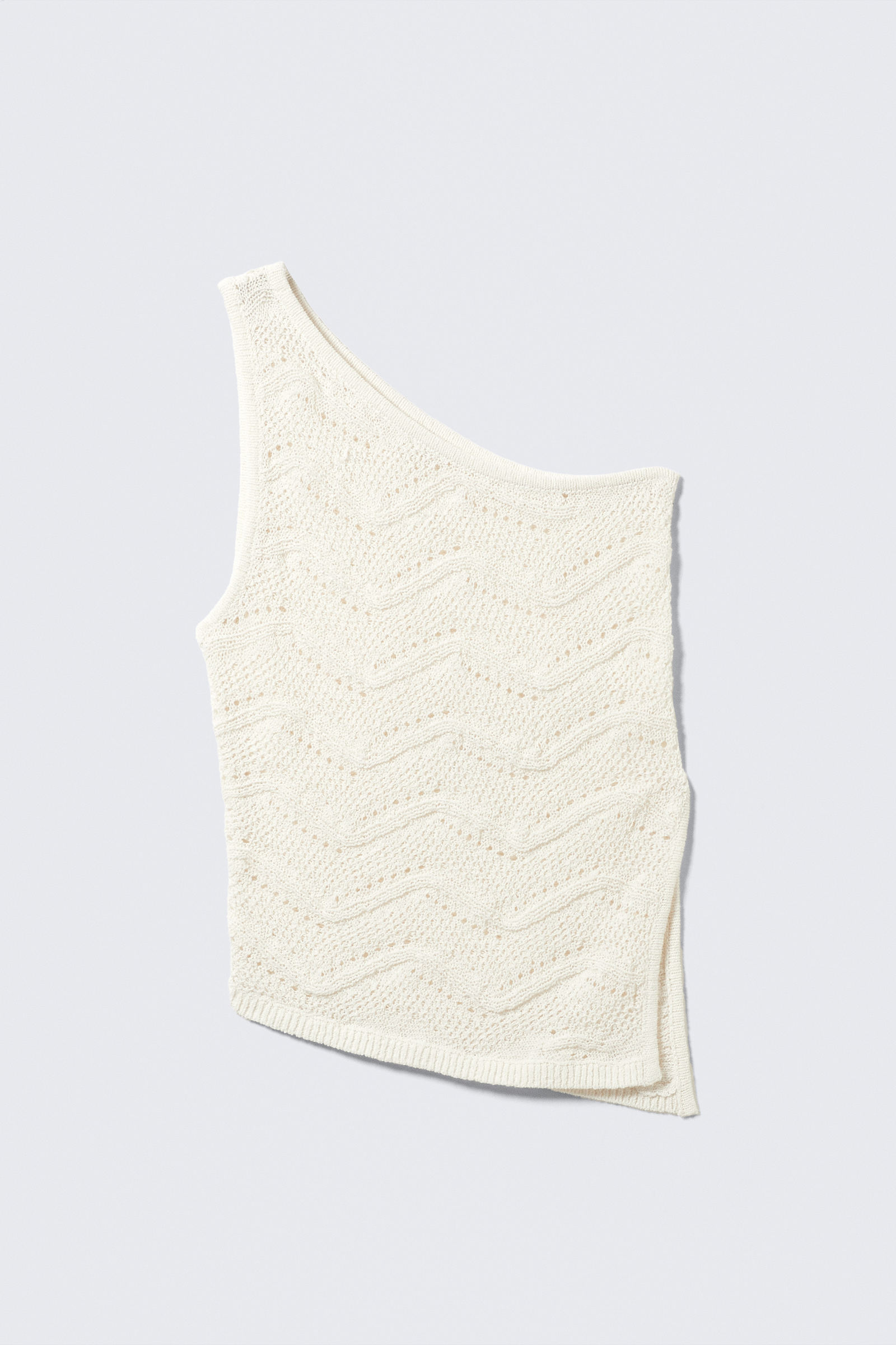 knitted one-shoulder top - Dusty White | Monki WW