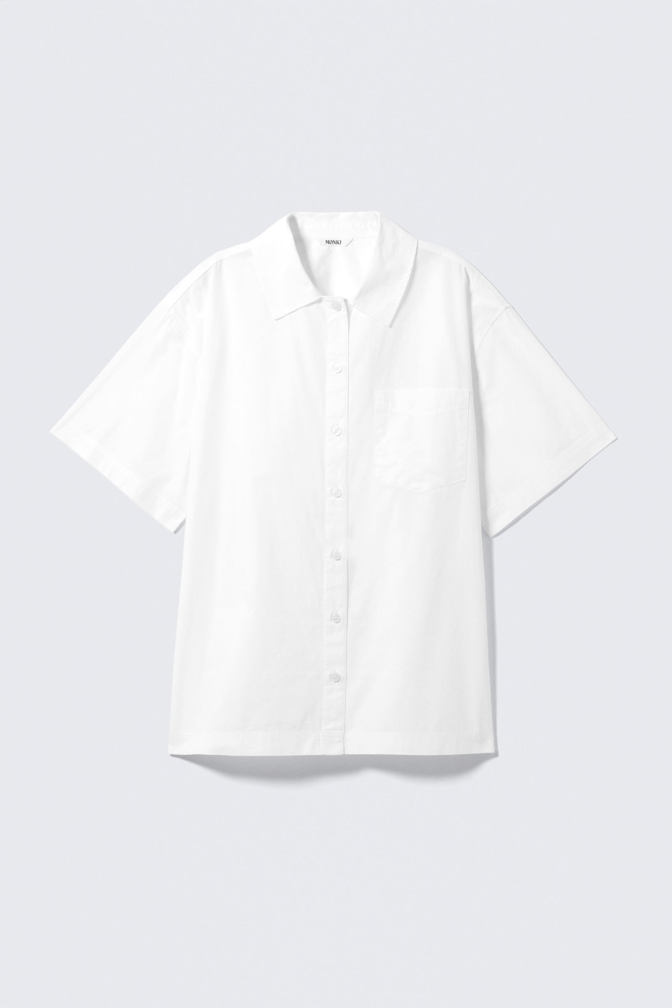 White - Oversized Short-Sleeved Cotton Poplin Shirt - 4
