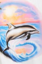 Tropical Dolphin - Oversized Throw-on T-shirt - 1
