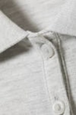 Light Grey Melange - Long-Sleeved Polo Top - 4