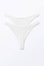 White - 2-pack Pearl Low Rise Thongs - 1