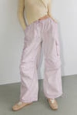 Light Dusty Pink - Relaxed Cotton Cargo Trousers - 1