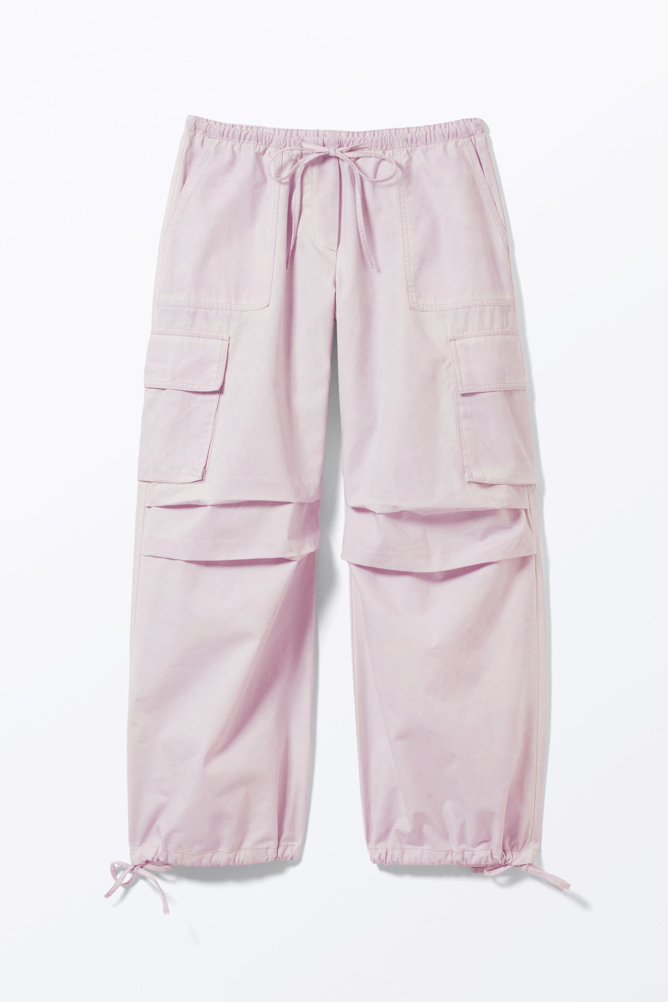 Light Dusty Pink - Relaxed Cotton Cargo Trousers - 4