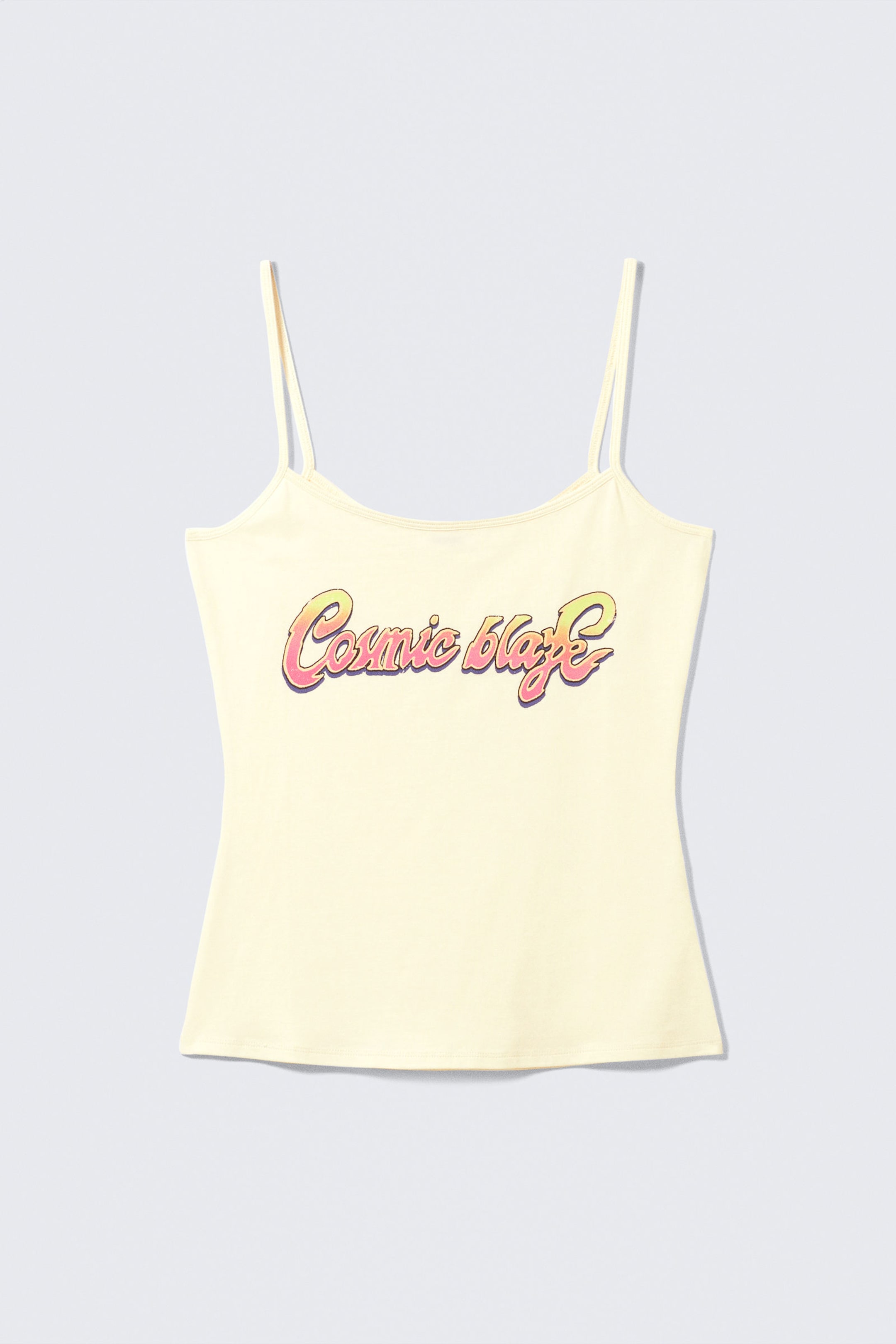 Light Yellow - Cosmic Blade - Slim Strappy Tank Top - 3