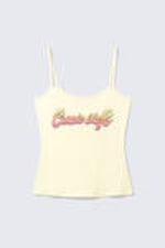 Light Yellow - Cosmic Blade - Slim Strappy Tank Top - 3