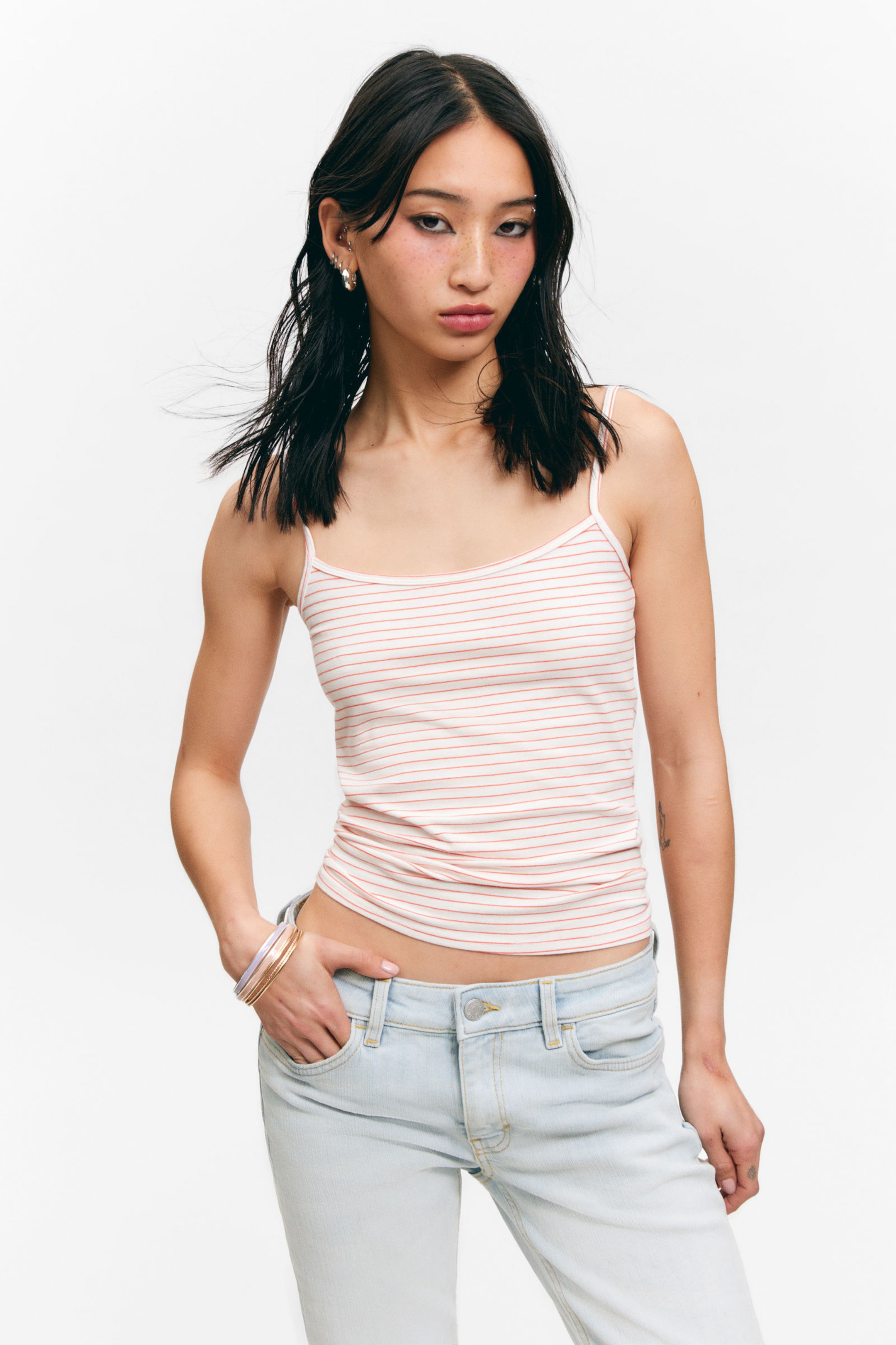 #CF5757 - Slim Strappy Tank Top - 2