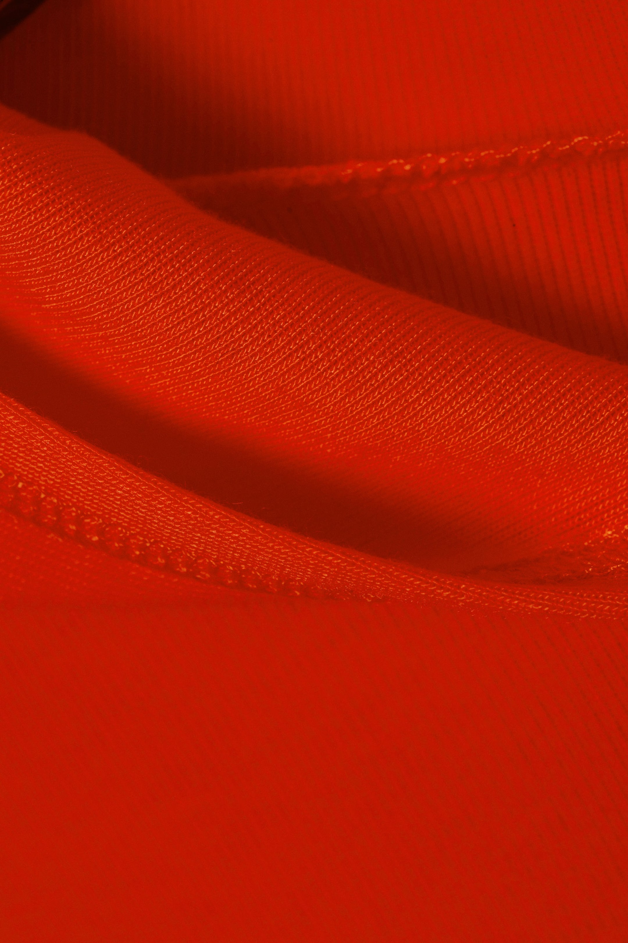 Bright Red - Long-Sleeved Hooded Top - 4