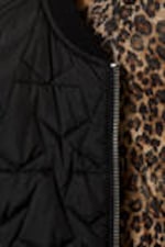 Leopard/Black - Loose Reversible Bomber Jacket - 7