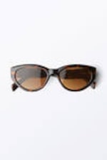Tortoiseshell - Brown Lenses - Angular Cat-Eye Sunglasses - 0