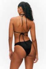 Black - Scooped High-Cut Bikini Bottoms - 2