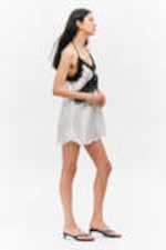 White - Lace-Trim A-line Mini Slip Dress - 2