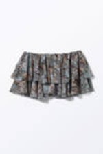 Leopard-Paisly Pattern - Frilled Mini Skirt - 3
