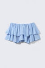 Light Blue - Frilled Mini Skirt - 4