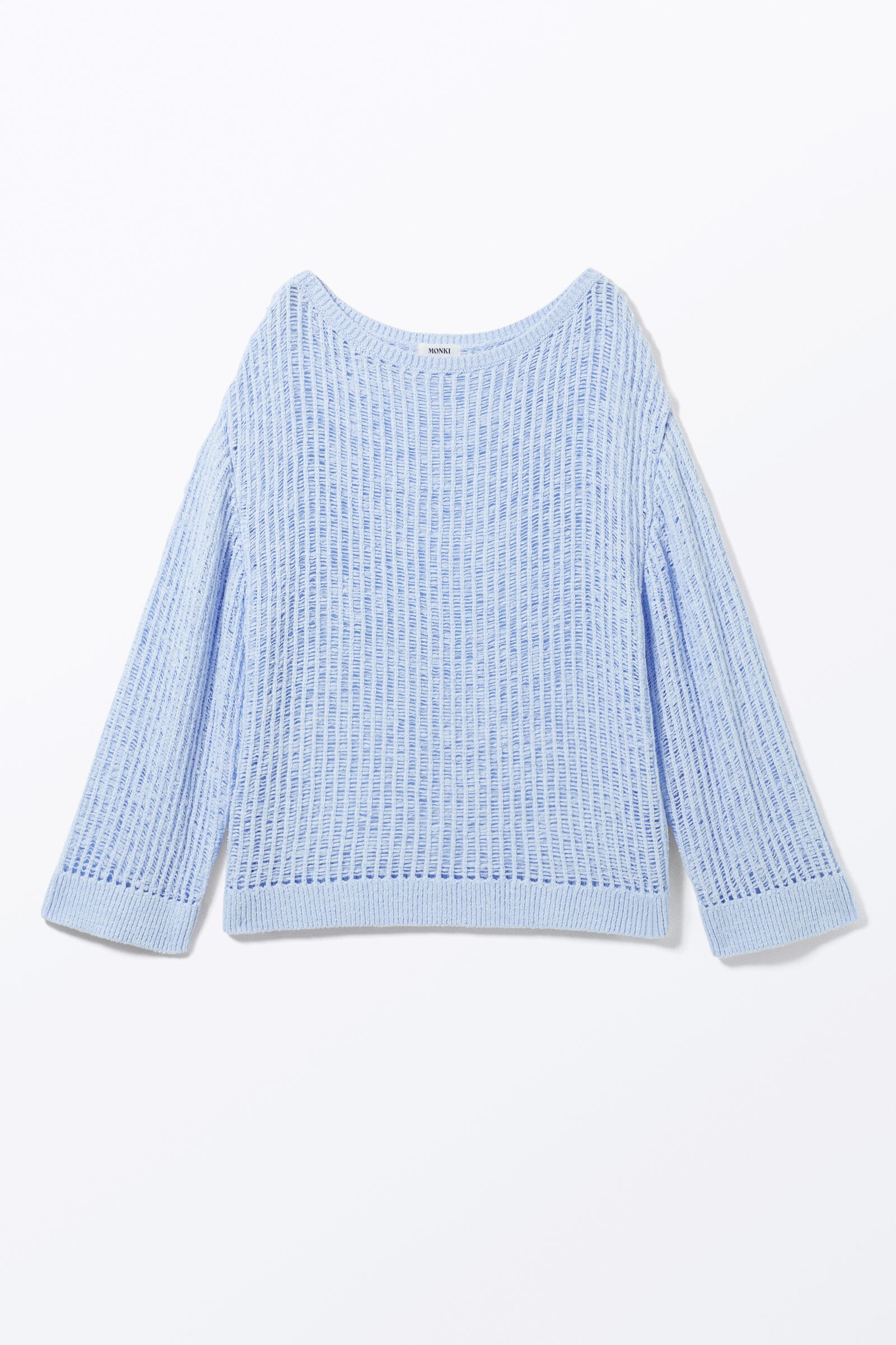 loose open-knit side slit sweater - Light Blue | Monki WW