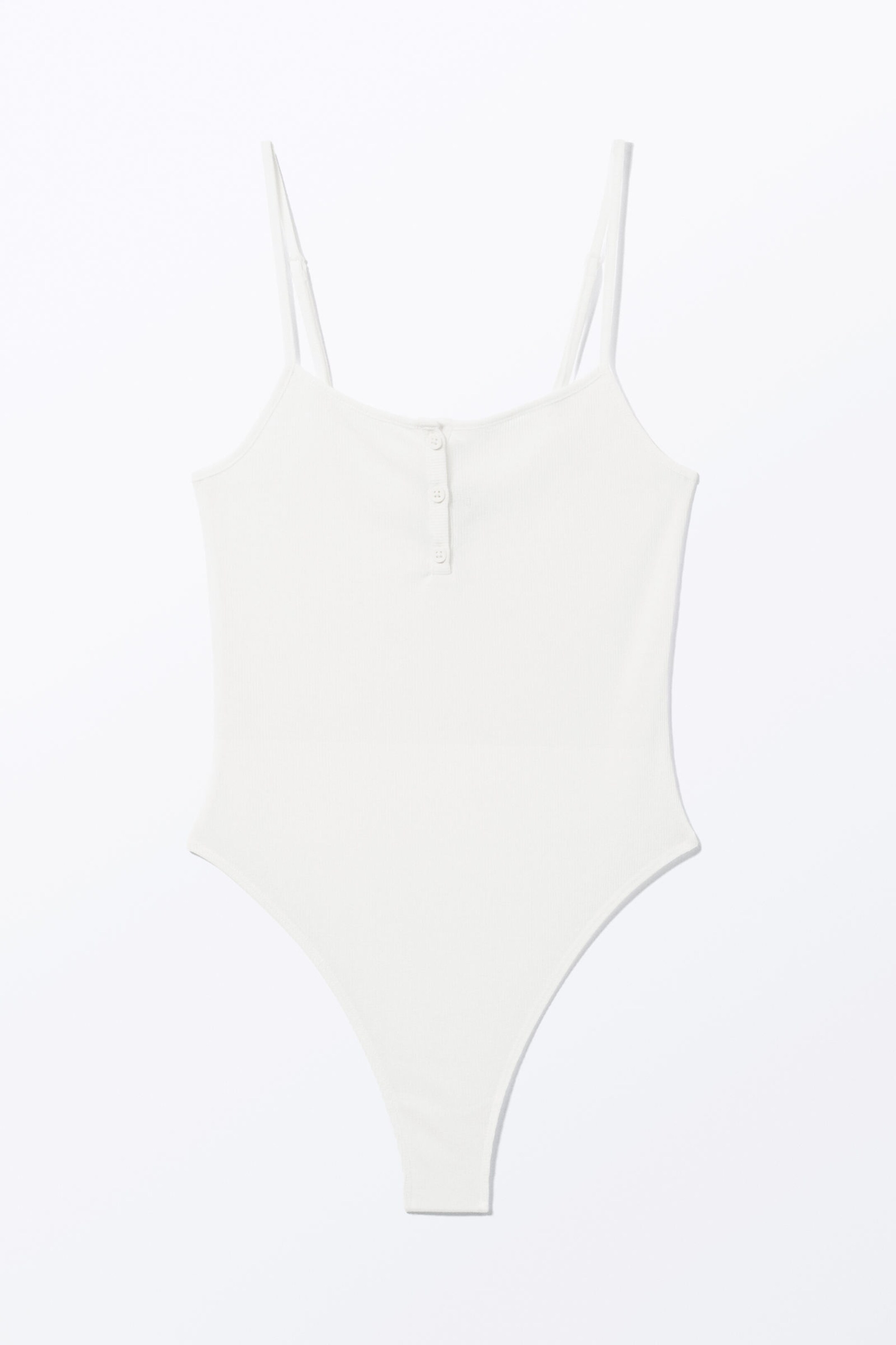 White - Ribbed Bodysuit - 3
