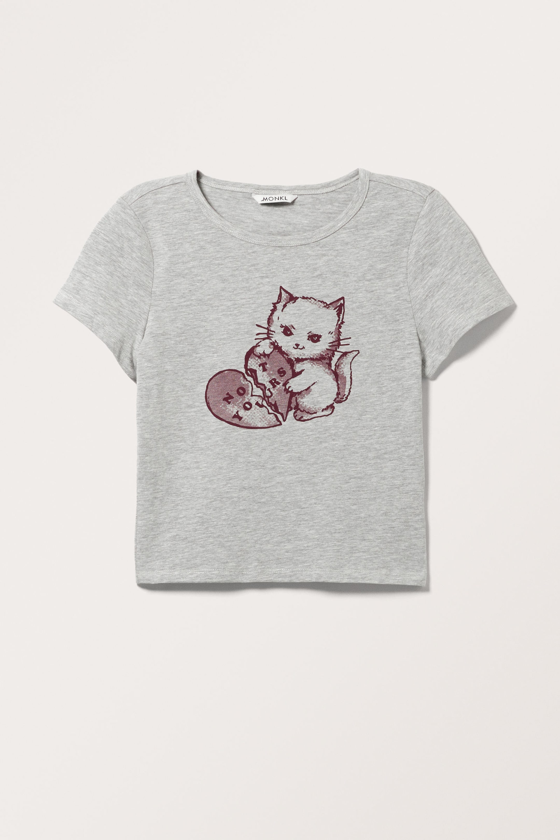 Light Grey - Not Yours - Cropped t-shirt - 3