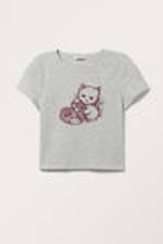 Light Grey - Not Yours - Cropped t-shirt - 3
