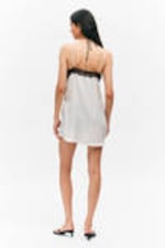 White - Lace-Trim A-line Mini Slip Dress - 3