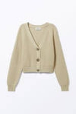 Beige - Chunky cropped cardigan - 3