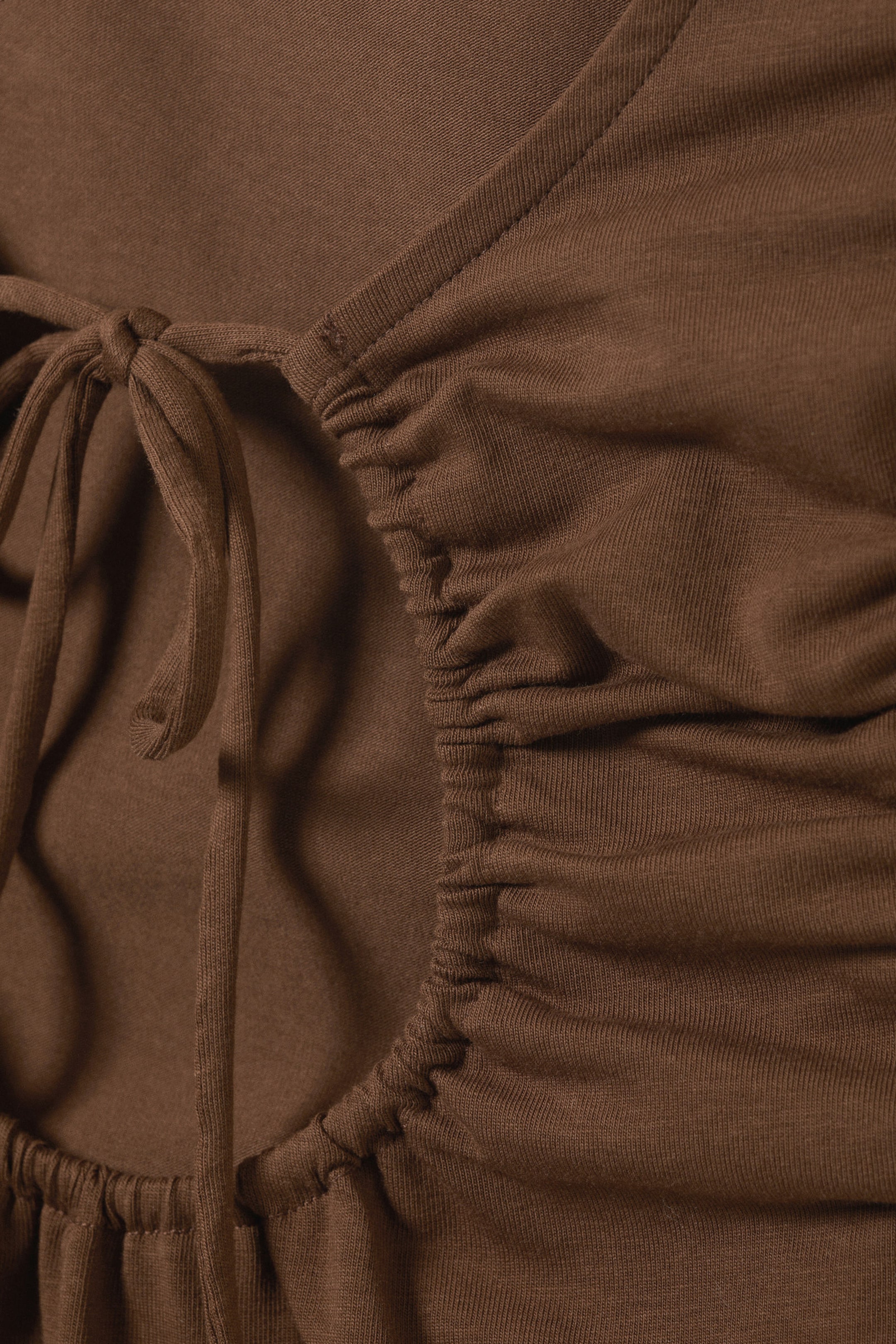 Brown - Sleeveless Tie Keyhole Top - 4
