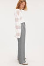 Grey melange - Wide Leg Trousers - 2