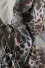 Leopard-Paisly Pattern - Frilled V-neck Mini Dress - 4
