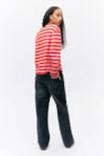 Red & Pink Stripes - Boxy Sleeve T-Shirt - 2