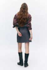 Dark Grey - A-line mini skirt - 2