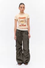 Dark Grey - Loose Nylon Cargo Trousers - 0