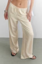 Dusty White - Low-Rise Relaxed Pull-on Trousers - 1