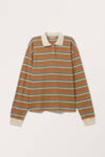 Medium Brown - Long Sleeve Rugby Polo Top - 3
