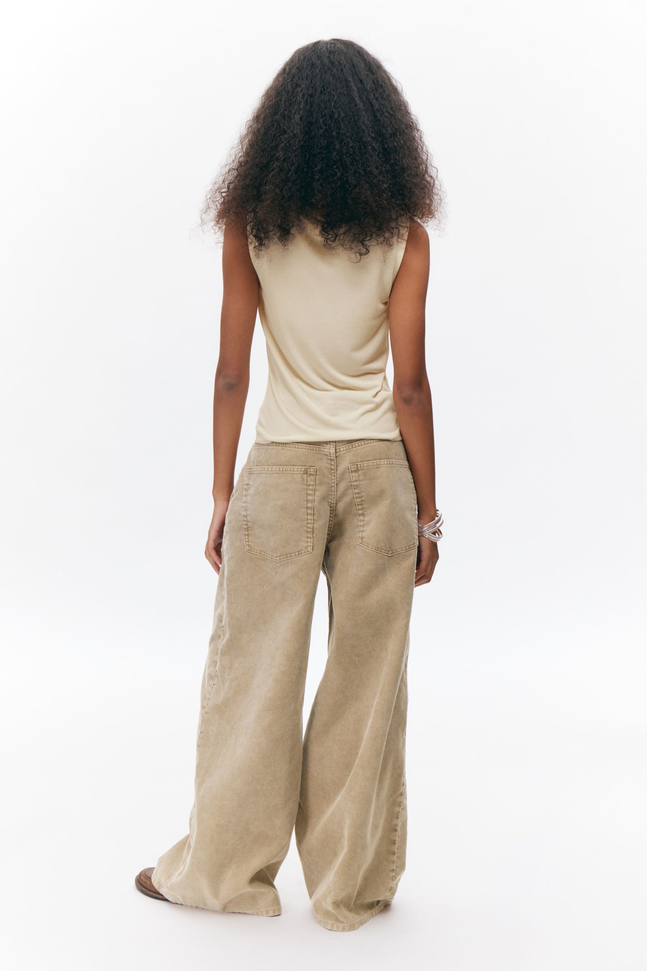 Cream - Super soft sleeveless boatneck top - 2