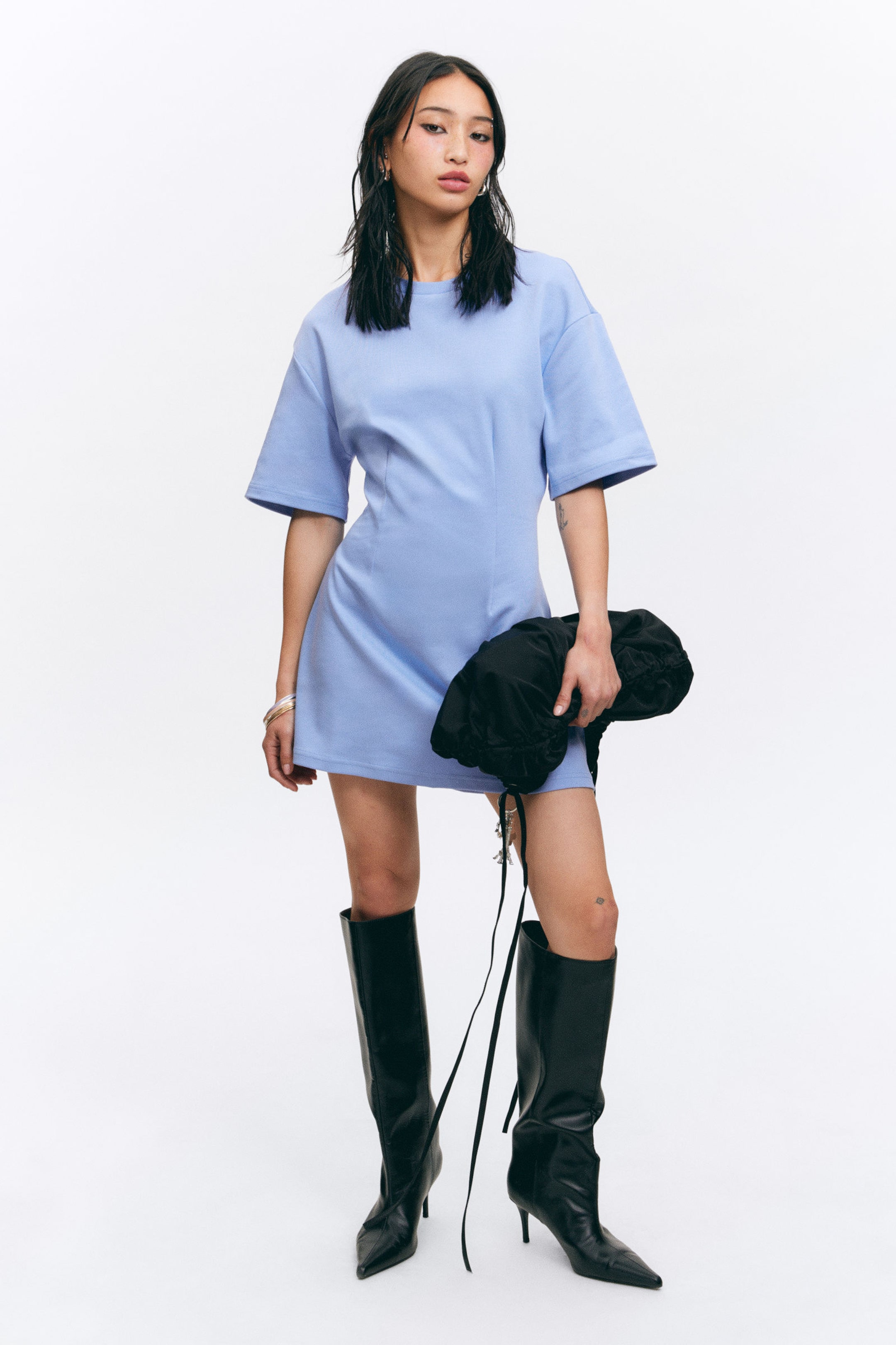 #7C91CB - Structured Mini T-shirt Dress - 1