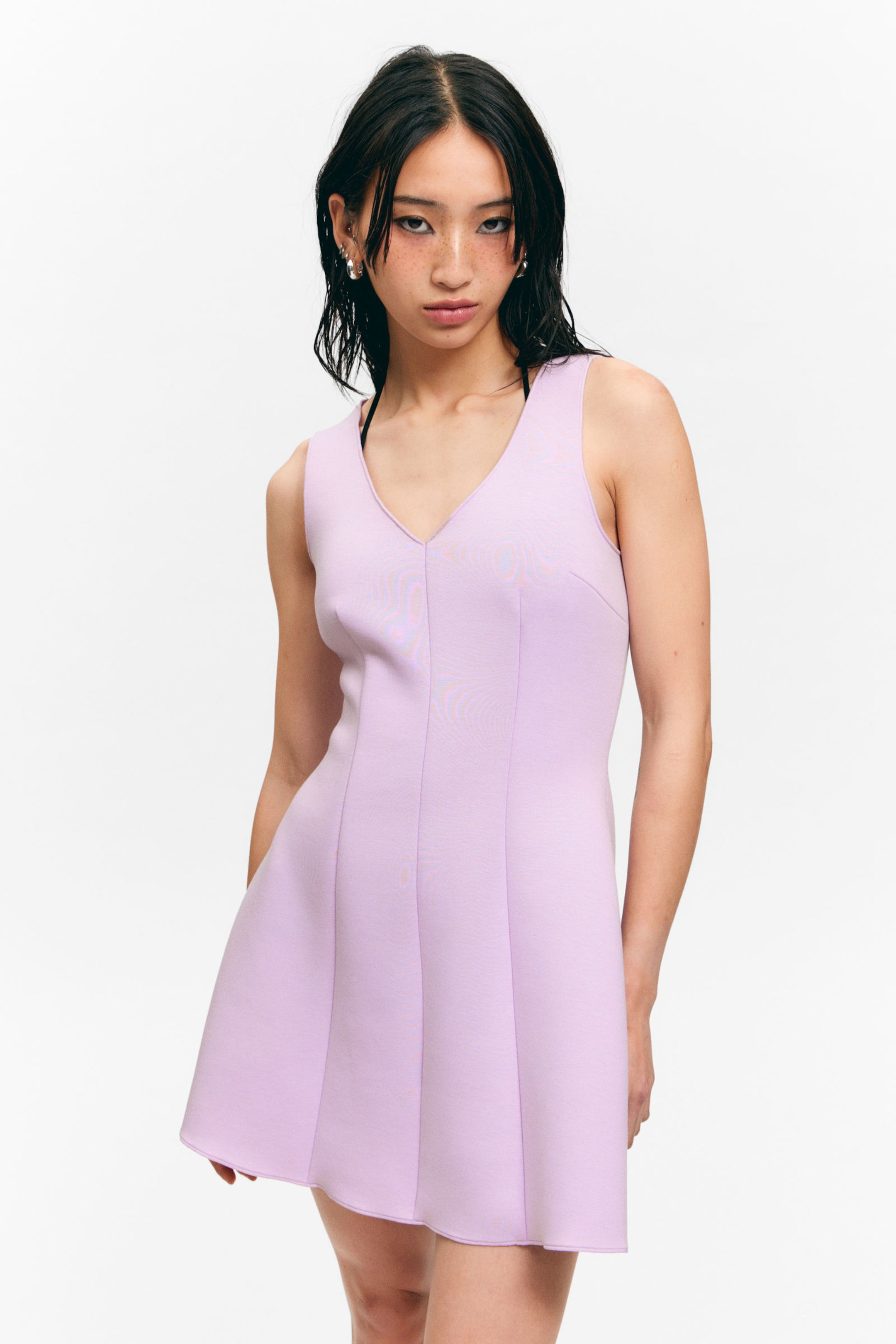 #BAB1D3 - V-Neck Fit-and-Flare Tank Dress - 2