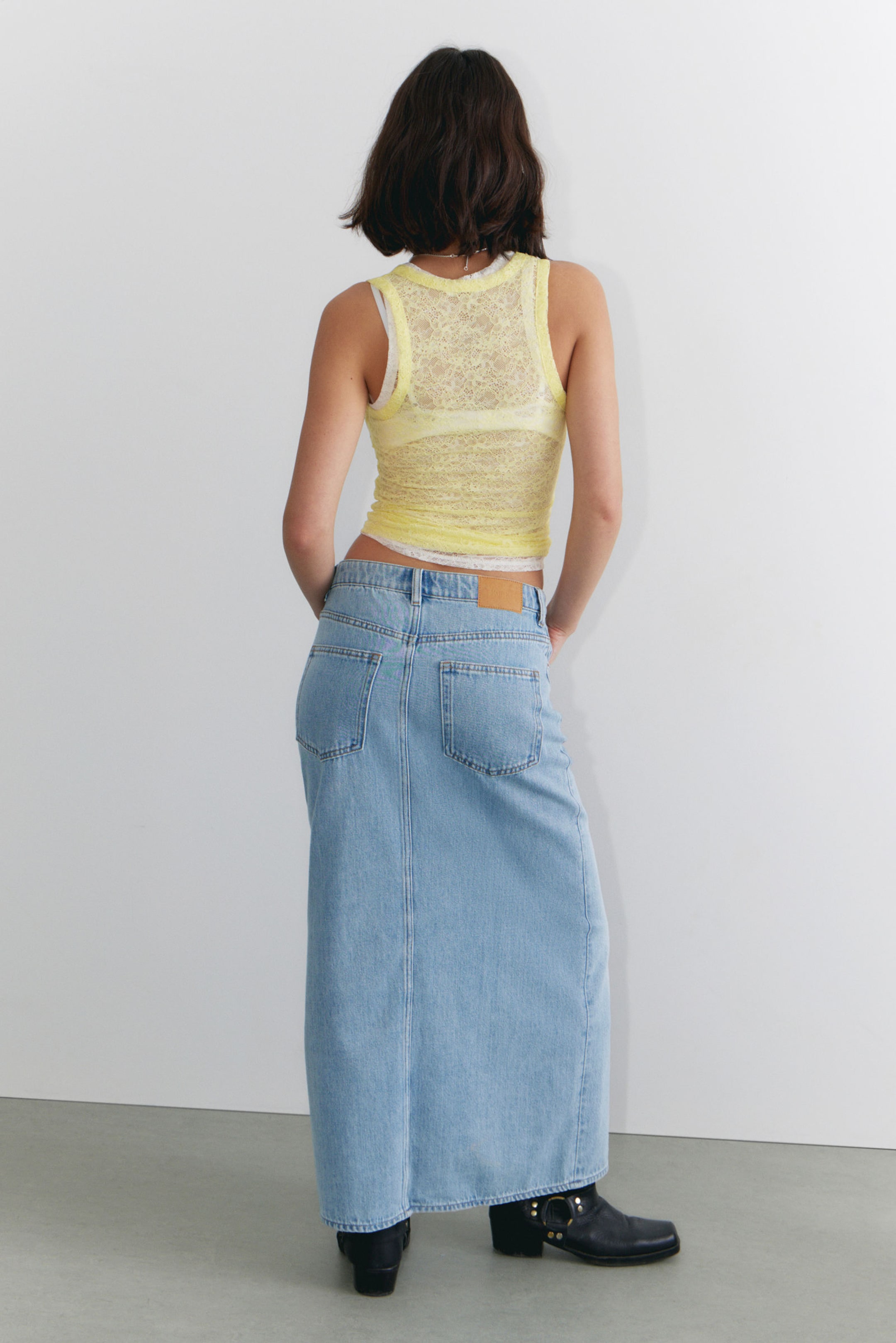 Fresh Blue - Light Blue - Midi denim skirt - 5