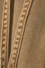 Washed Brown/Biege - Low Waisted Relaxed Twill Trousers - 4