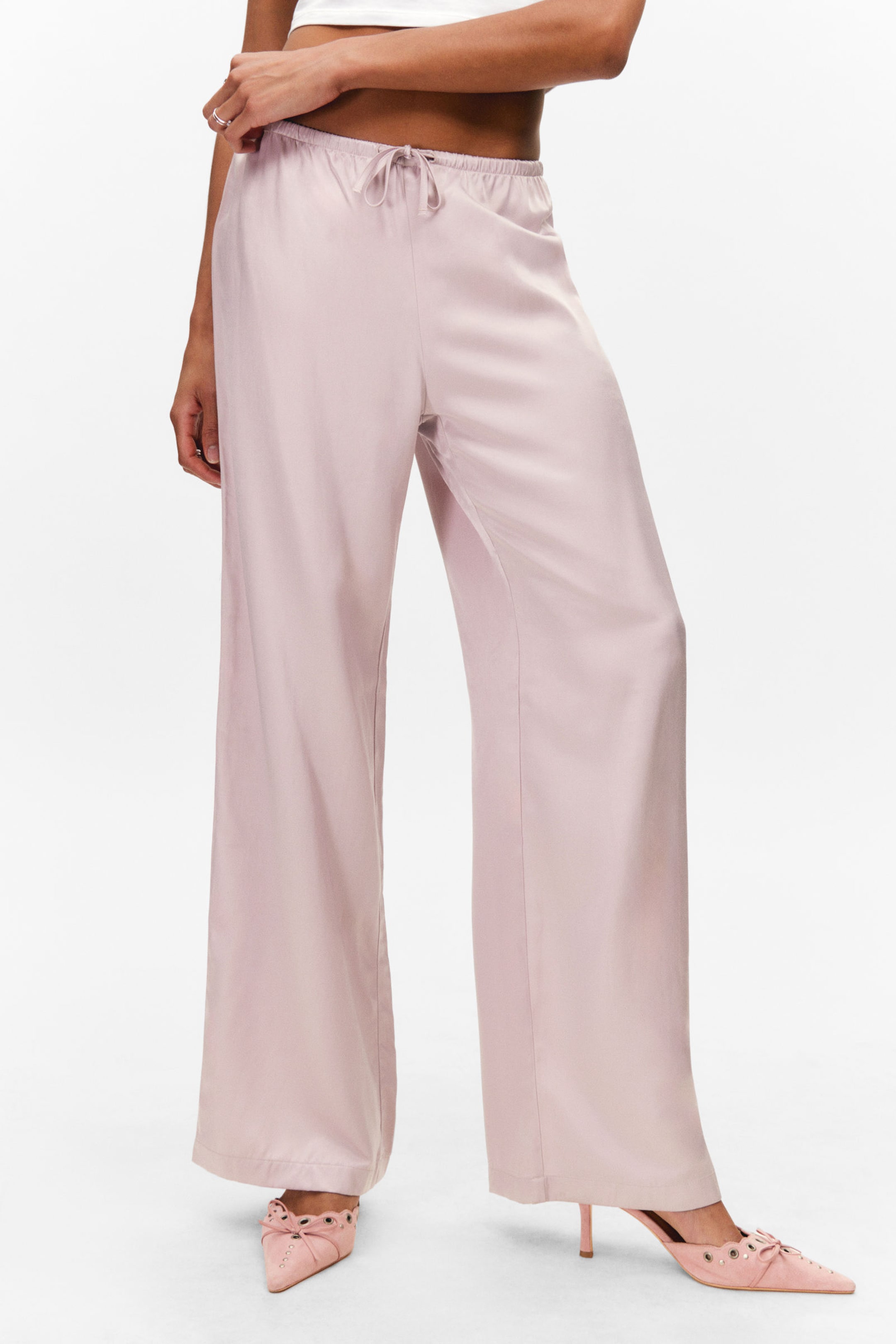 Light Pink - Low-Rise Relaxed Pull-on Trousers - 2
